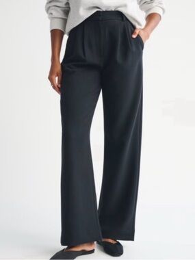 Abercrombie A&F Sloane Tailored Wide Leg Pant Black 24 Long